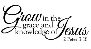Grow in the grace and knowledge of Jesus. 2 Peter 3:18